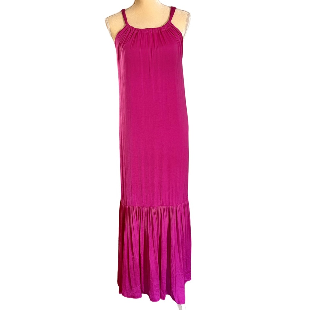 Banana Republic Silky Maxi Dress Size Medium Dark Magenta NWT